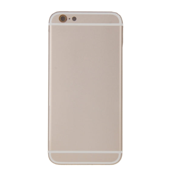6 in 1 for iPhone 6 Plus (Back Cover + Card Tray + Volume Control Key + Power Button + Mute Switch Vibrator Key + Sign) Full Assembly Housing Cover(Gold)