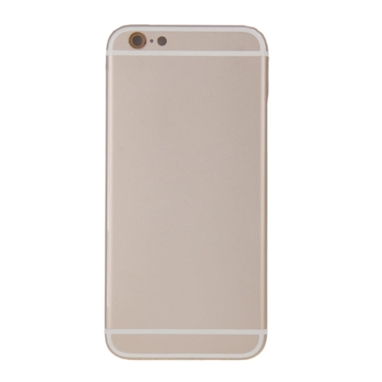 6 in 1 for iPhone 6 Plus (Back Cover + Card Tray + Volume Control Key + Power Button + Mute Switch Vibrator Key + Sign) Full Assembly Housing Cover(Gold)