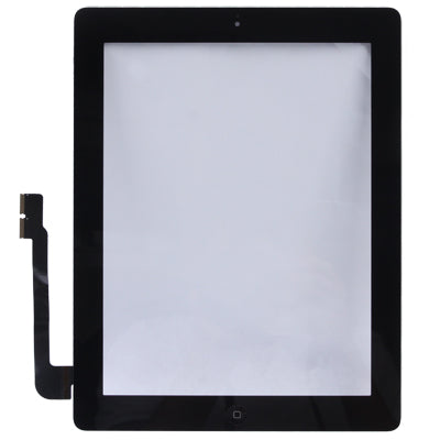 (Controller Button + Home Key Button PCB Membrane Flex Cable + Touch Panel Installation Adhesive)  Touch Panel for New iPad (iPad 3)(Black)