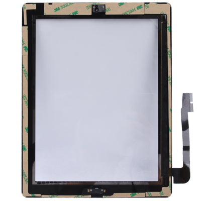 (Controller Button + Home Key Button PCB Membrane Flex Cable + Touch Panel Installation Adhesive)  Touch Panel for New iPad (iPad 3)(Black)