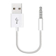 JW-SM1 USB to 3.5mm Jack Data Sync & Charge Cable for iPod shuffle 1st /2nd /3rd /4th /5th /6th Generation, Length: 10cm(White) - free shipping - PMC TechLife - Order now!