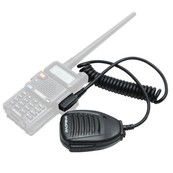 Baofeng Clip-on Speaker Microphone for Walkie Talkies, 3.5mm + 2.5mm Earphone + Mic Plug(Black)