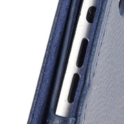 2-fold Litchi Texture Flip Leather Case with Holder Function for iPad mini 1 / 2 / 3(Navy Blue)