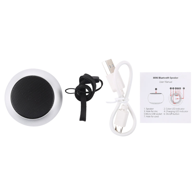 Mini Metal Wireless Bluetooth Speaker,  Hands-free, LED Indicator(Silver)