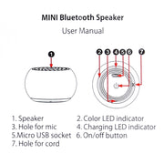 Mini Metal Wireless Bluetooth Speaker,  Hands-free, LED Indicator(Silver)