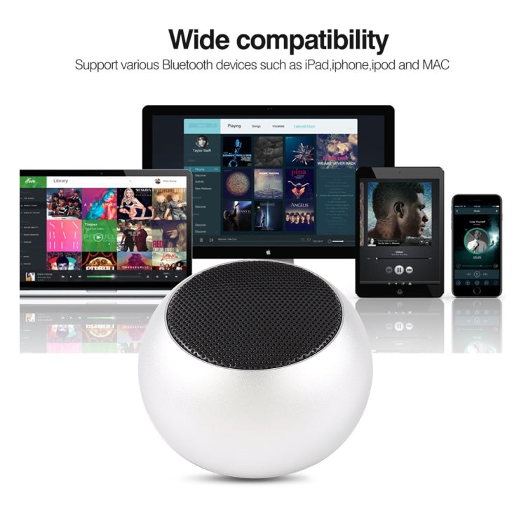 Mini Metal Wireless Bluetooth Speaker,  Hands-free, LED Indicator(Silver)