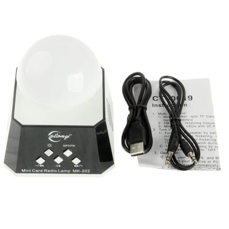 CT-0019 Multi LED Lights Speaker with FM Radio, Support TF Card(Black)