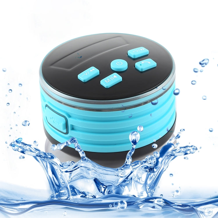 F08 Portable Speaker IPX7 Water-resistant Support FM Radio High-fidelity Sound Box Bluetooth Speaker with Suction Cup & LED Light(Blue)