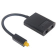 EMK Digital Toslink Optical Fiber Audio Splitter 1 to 2 Cable Adapter for DVD Player(Black) - free shipping - PMC TechLife - Order now!