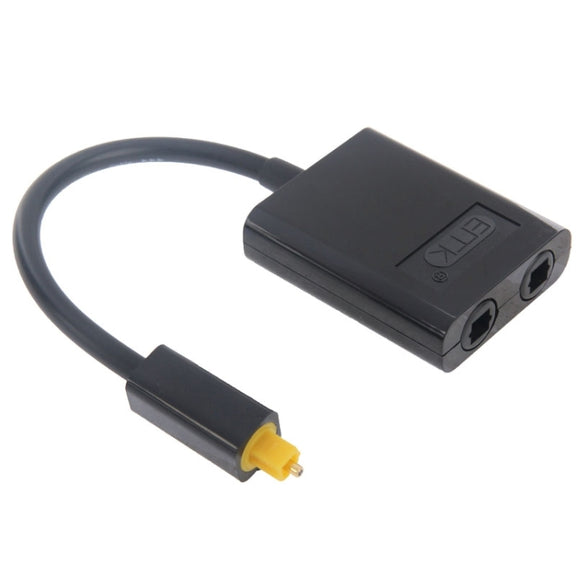 EMK Digital Toslink Optical Fiber Audio Splitter 1 to 2 Cable Adapter for DVD Player(Black)