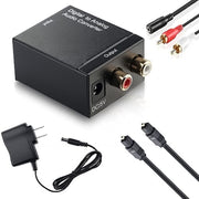 Analog RCA to Digital Optical Coaxial Toslink Audio Converter(Black)
