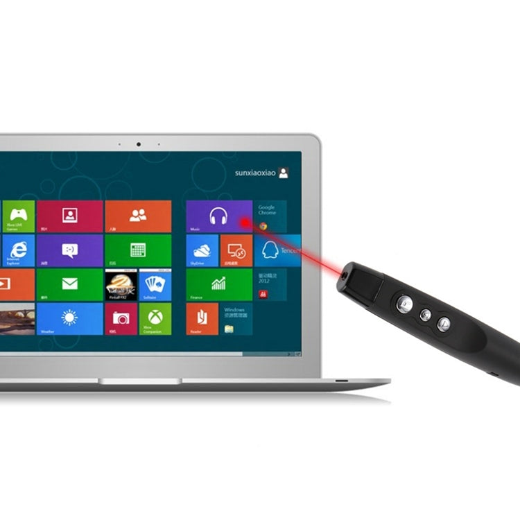 PP-1000 Multimedia Presentation Remote PowerPoint Clicker 2.4GHz RF Laser Pointer with USB Receiver(Black)