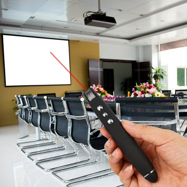 PP-1000 Multimedia Presentation Remote PowerPoint Clicker 2.4GHz RF Laser Pointer with USB Receiver(Black)