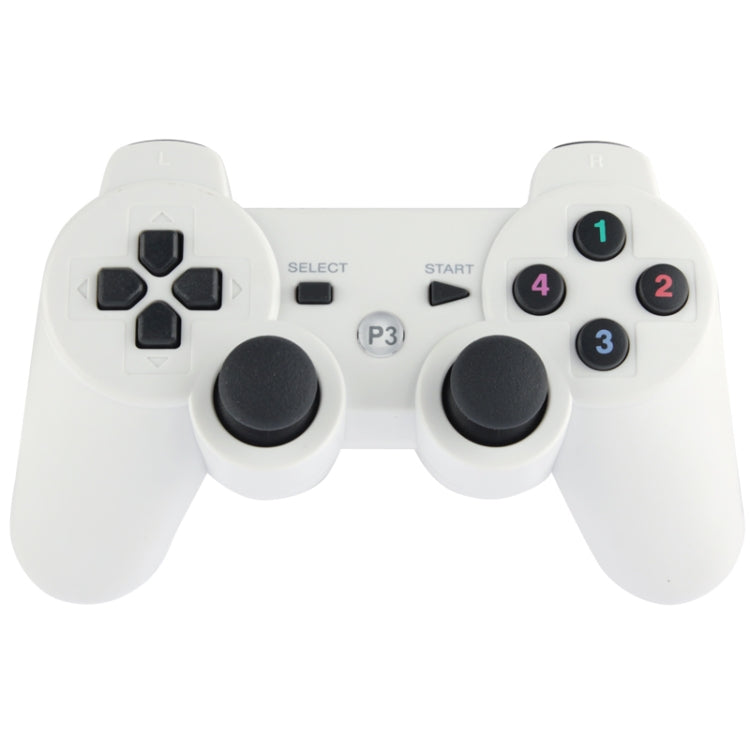 Double Shock III Wireless Controller, Manette Sans Fil Double Shock III for Sony PS3, Has Vibration Action(with logo)(White)
