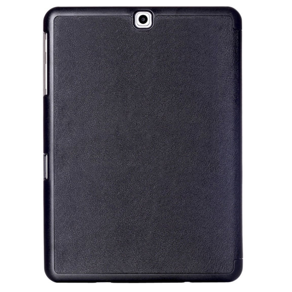 Custer Texture Horizontal Flip Leather Case with 3-folding Holder for Galaxy Tab S2 9.7 / T815(Black)