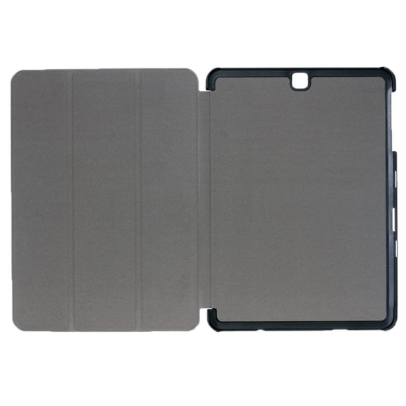 Custer Texture Horizontal Flip Leather Case with 3-folding Holder for Galaxy Tab S2 9.7 / T815(Black)