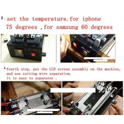 Touch Panel LCD Separator Glue Disassemble Machine for iPhone / Samsung / HTC / Sony etc. Support LCD Panel Size: 20 cm x 11 cm (AC 110
