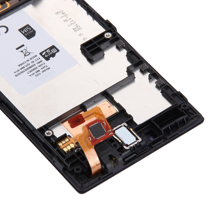 LCD Display + Touch Panel with Frame  for Nokia Lumia 520(Black)