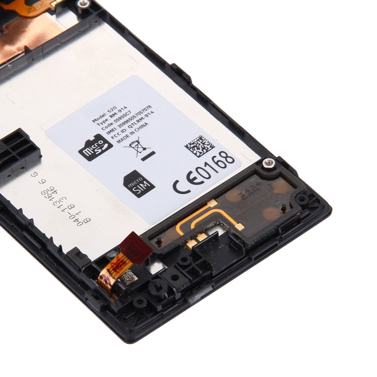 LCD Display + Touch Panel with Frame  for Nokia Lumia 520(Black)