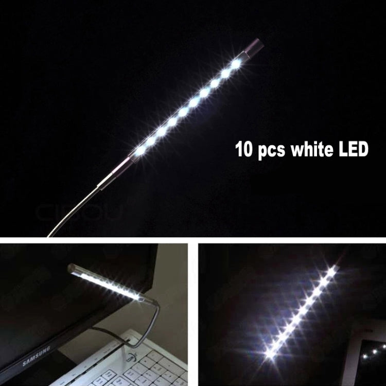 10-LED Portable Ultra Bright USB LED Light(Black)