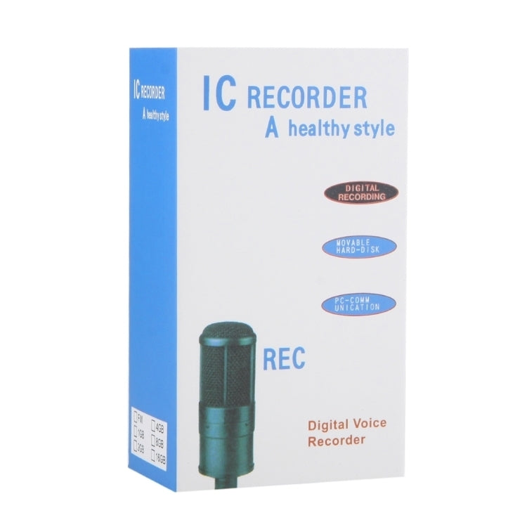 8GB Digital Voice Recorder Dictaphone MP3 Player, Support Telephone recording, VOX function, Power supply: 2 x AAA battery(Black)(Black)