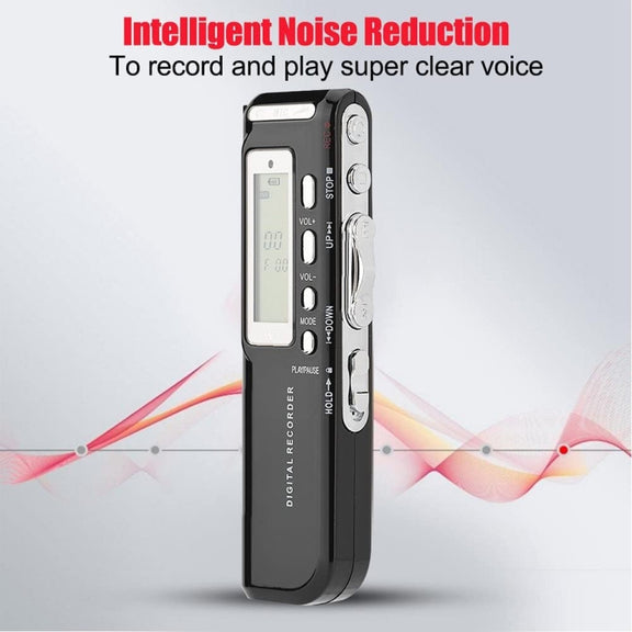 8GB Digital Voice Recorder Dictaphone MP3 Player, Support Telephone recording, VOX function, Power supply: 2 x AAA battery(Black)(Black)
