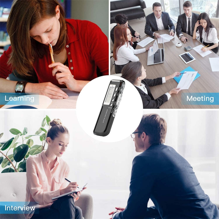 8GB Digital Voice Recorder Dictaphone MP3 Player, Support Telephone recording, VOX function, Power supply: 2 x AAA battery(Black)(Black)