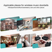 VOYE V006B2 Wireless Remote Control Chime Door Bell with Double-Receiver(White)