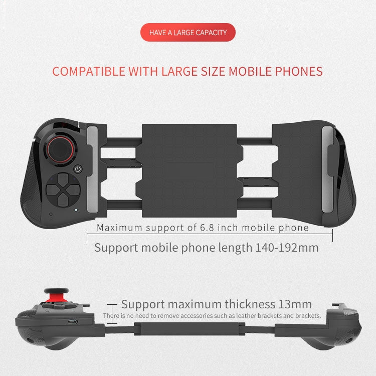 One-hand Stretch Retractable Bluetooth Gamepad, Bluetooth Distance: 10m, For Android, iOS Mobile Phone Below 6.8 inch