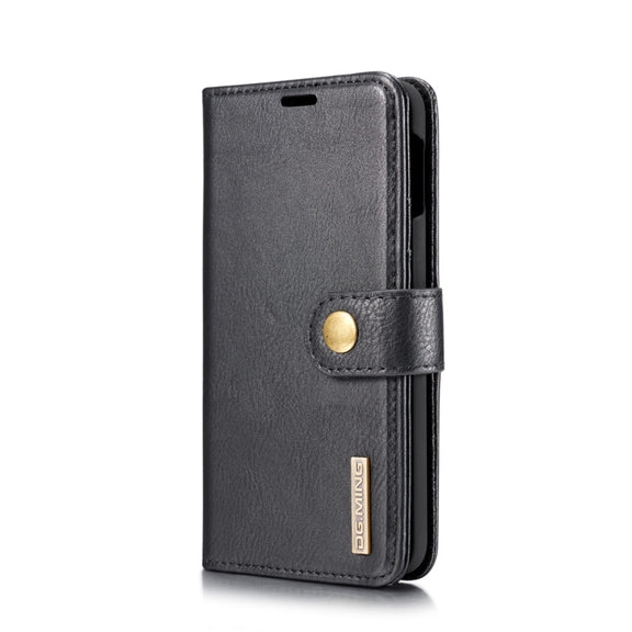 DG.MING Crazy Horse Texture Flip Detachable Magnetic Leather Case for Samsung Galaxy S10 E, with Holder & Card Slots & Wallet(Black)