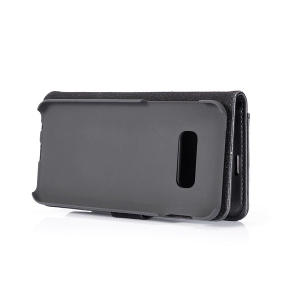 DG.MING Crazy Horse Texture Flip Detachable Magnetic Leather Case for Samsung Galaxy S10 E, with Holder & Card Slots & Wallet(Black)