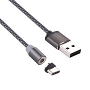 360 Degree Rotation 1m Weave Style USB-C / Type-C to USB 2.0 Strong Magnetic Charger Cable with LED Indicator(Grey)