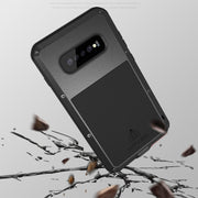LOVE MEI Powerful Dustproof Shockproof Splashproof Metal + Silicone Combination Case for Galaxy S10+ (White)