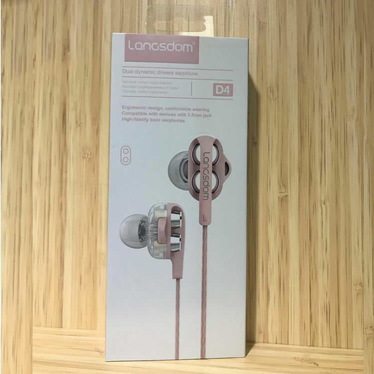 Langsdom Double Moving Coil with Wheat Headset(Black)