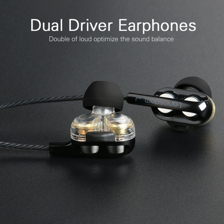 Langsdom Double Moving Coil with Wheat Headset(Black)