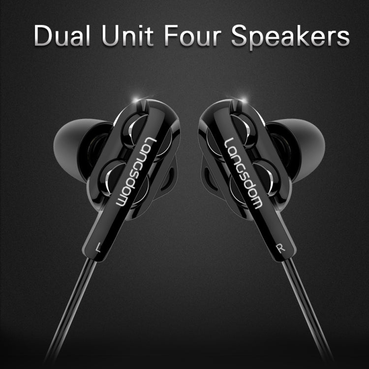 Langsdom Double Moving Coil with Wheat Headset(Black)