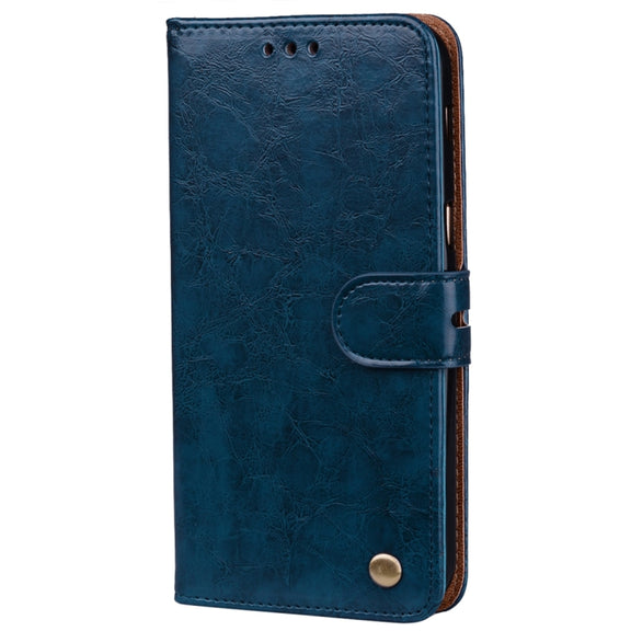 For Samsung Galaxy A5 (2017) Business Style Oil Wax Texture Horizontal Flip Leather Case with Holder & Card Slots & Wallet(Blue)