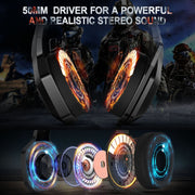 ONIKUMA K10 3.5mm Computer Games Wired Headset with RGB LED Light