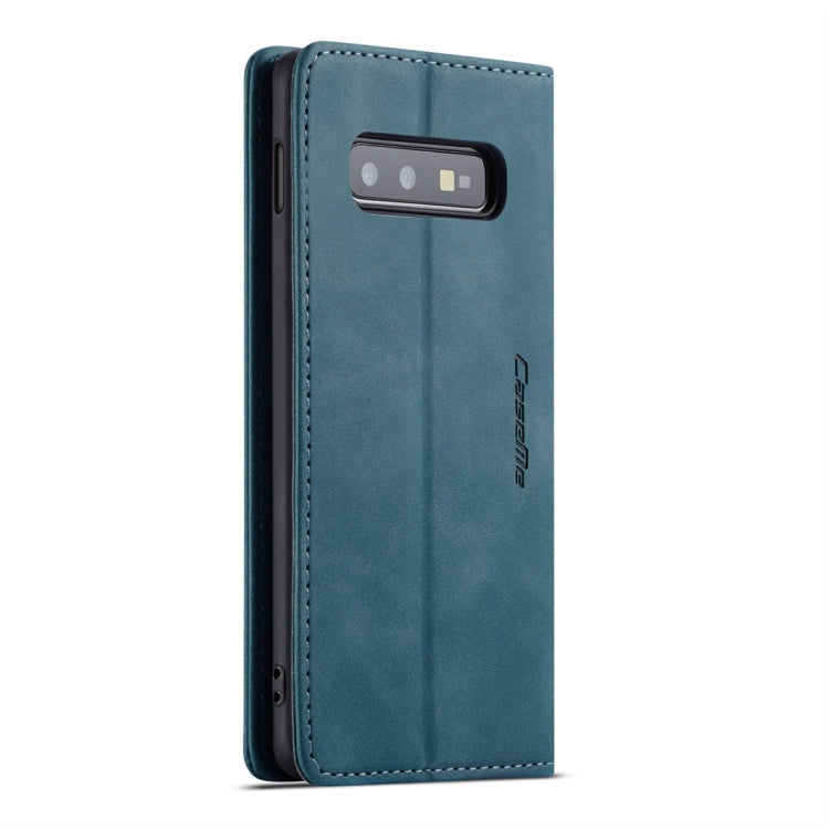 CaseMe-013 Multifunctional Retro Frosted Horizontal Flip Leather Case for Galaxy S10 E, with Card Slot & Holder & Wallet (Blue)