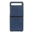 For Galaxy Z Flip Two-color Cow Leather Texture Folding Protective Case(Blue) - Galaxy Phone Cases by PMC TechLife | Online Shopping South Africa | PMC TechLife | Buy Now Pay Later Mobicred