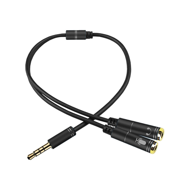 2 in 1 3.5mm Male to Double 3.5mm Female TPE High-elastic Audio Cable Splitter, Cable Length: 32cm(Black)