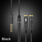 2 in 1 3.5mm Male to Double 3.5mm Female TPE High-elastic Audio Cable Splitter, Cable Length: 32cm(Black)