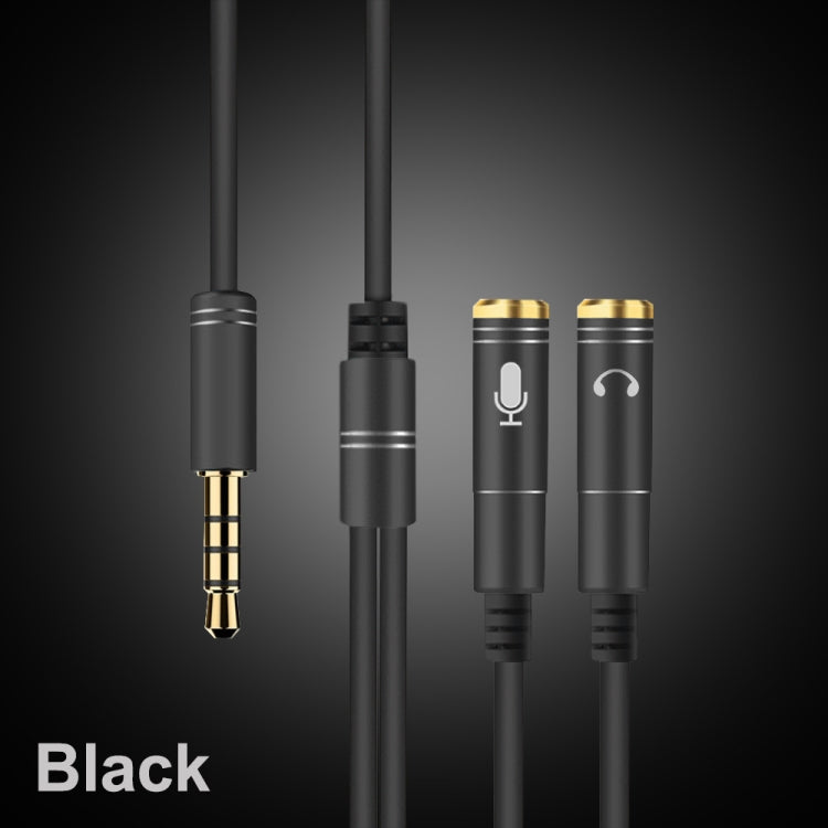 2 in 1 3.5mm Male to Double 3.5mm Female TPE High-elastic Audio Cable Splitter, Cable Length: 32cm(Black)