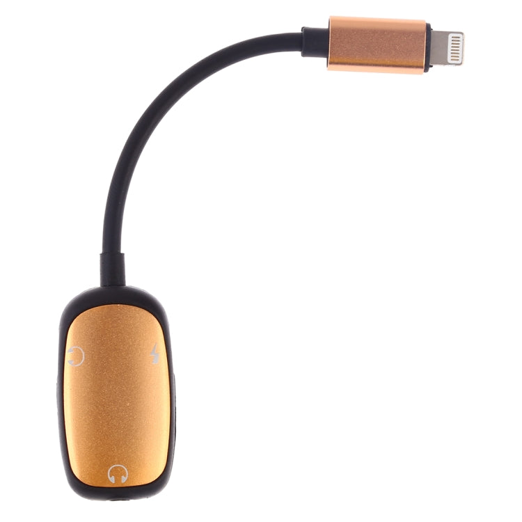 8 Pin to 8 Pin Charging Interface + 8 Pin Earphone Interface + 3.5mm Audio Interface Earphone Adapter(Gold)
