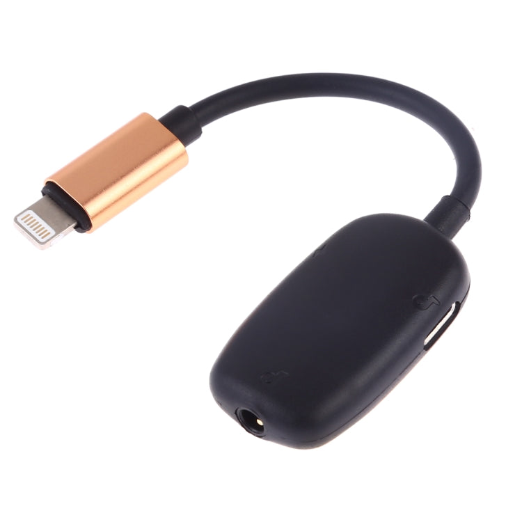 8 Pin to 8 Pin Charging Interface + 8 Pin Earphone Interface + 3.5mm Audio Interface Earphone Adapter(Gold)
