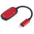 8 Pin to 8 Pin Charging Interface + 8 Pin Earphone Interface + 3.5mm Audio Interface Earphone Adapter(Red) - Earphone Adapter by PMC TechLife | Online Shopping South Africa | PMC TechLife