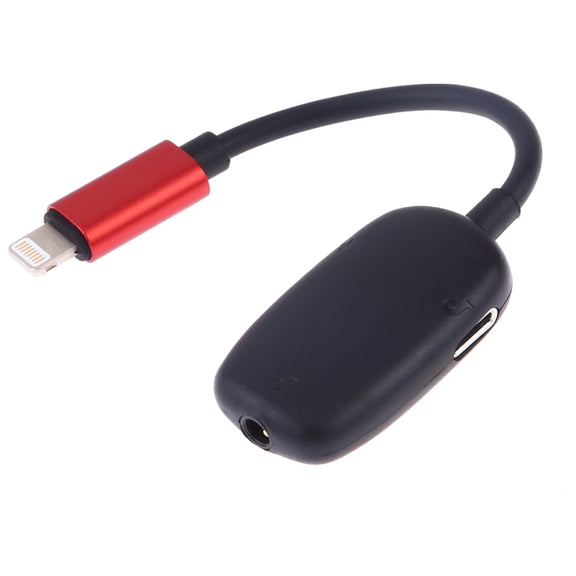 8 Pin to 8 Pin Charging Interface + 8 Pin Earphone Interface + 3.5mm Audio Interface Earphone Adapter(Red)