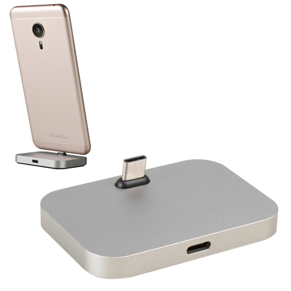 USB-C / Type-C Aluminum Alloy Desktop Station Dock Charger(Grey)