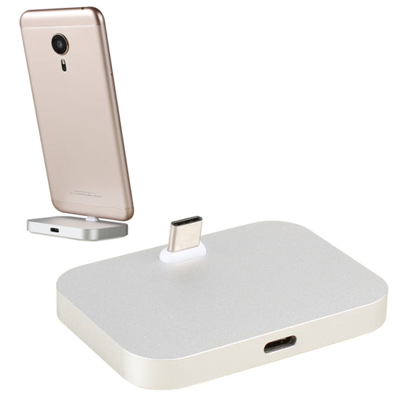 USB-C / Type-C Aluminum Alloy Desktop Station Dock Charger(Silver)