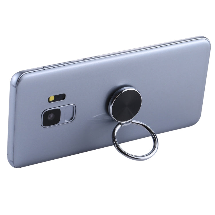 Universal CD Pattern Metal Mobile Phone Ring Holder(Black)